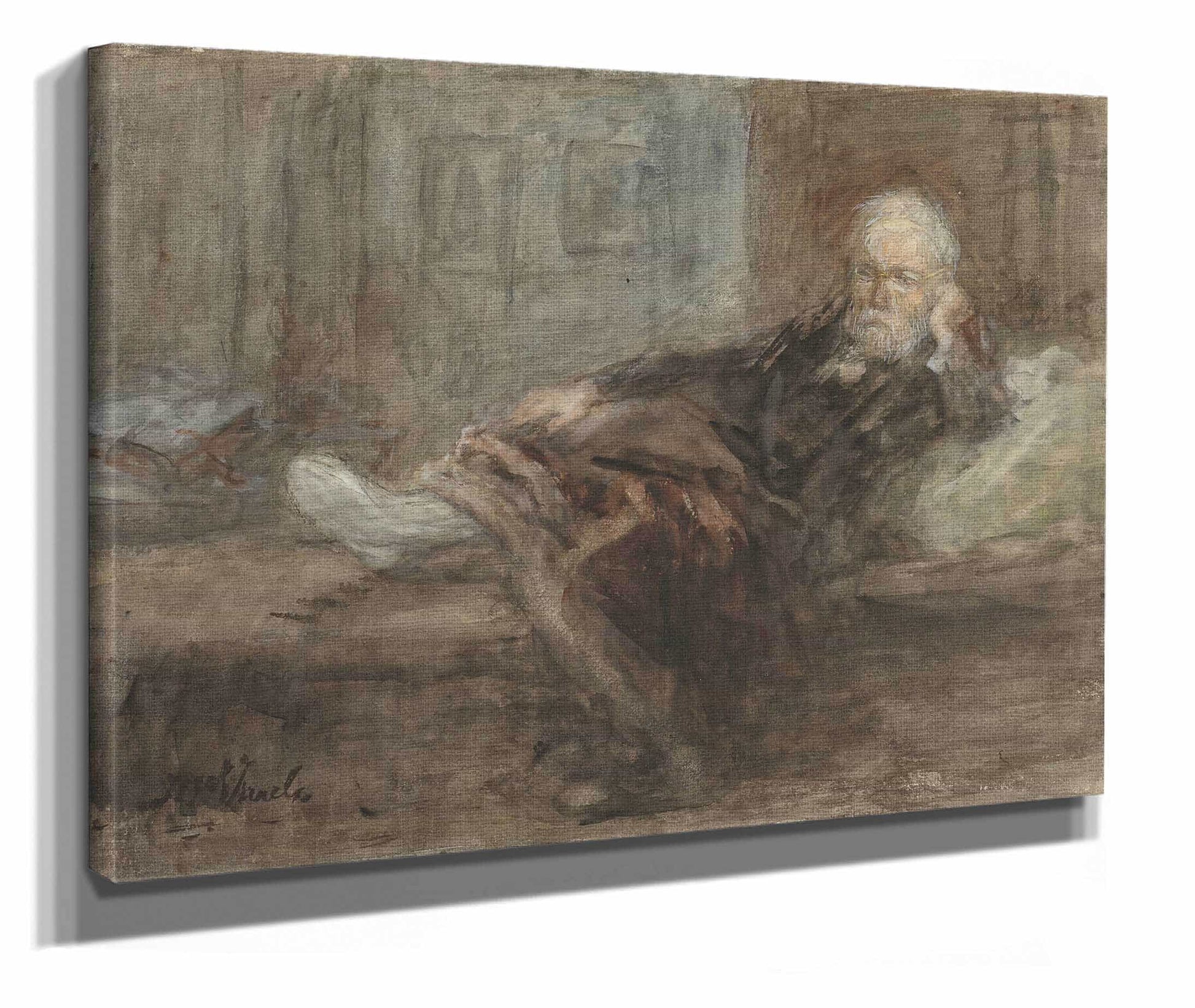 Zelfportret Met Zieke Voet by Jozef Israels