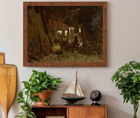 Zimmermannswerkstatt Die Familie Des Holzhackers by Max Liebermann