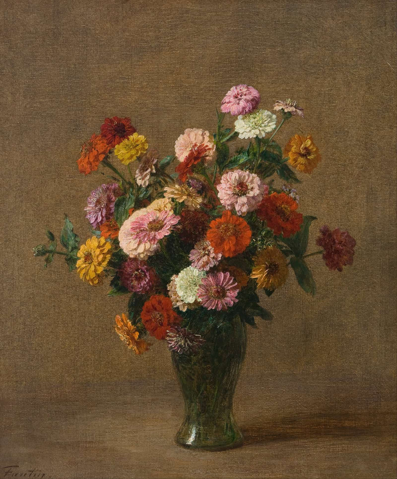 Zinnias by Henri Fantin Latour