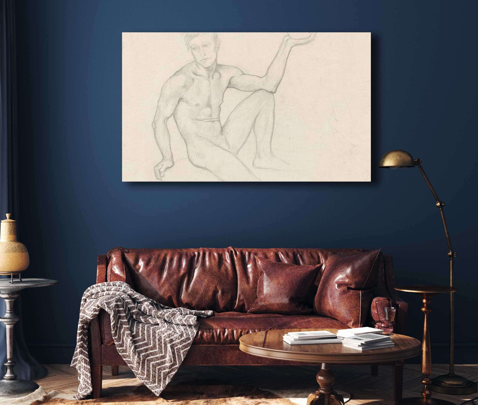 Zittend Mannelijk Naakt Met Schaal  by Richard Nicolaus Roland Holst