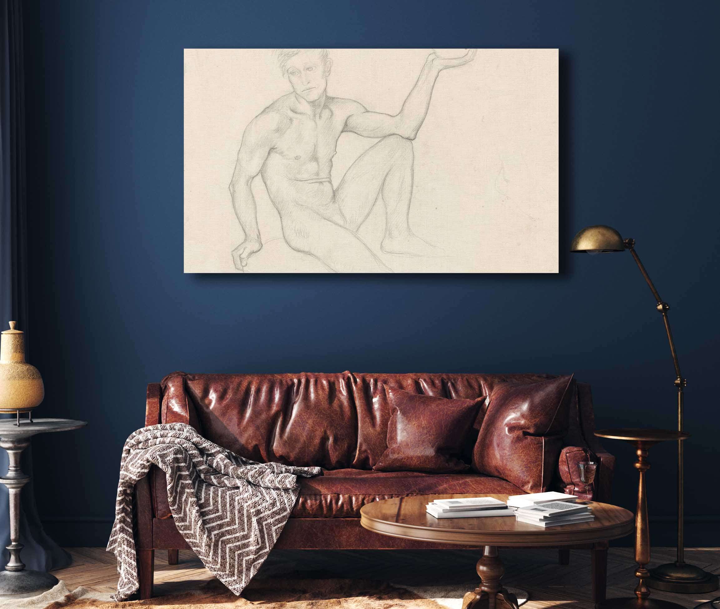 Zittend Mannelijk Naakt Met Schaal  by Richard Nicolaus Roland Holst