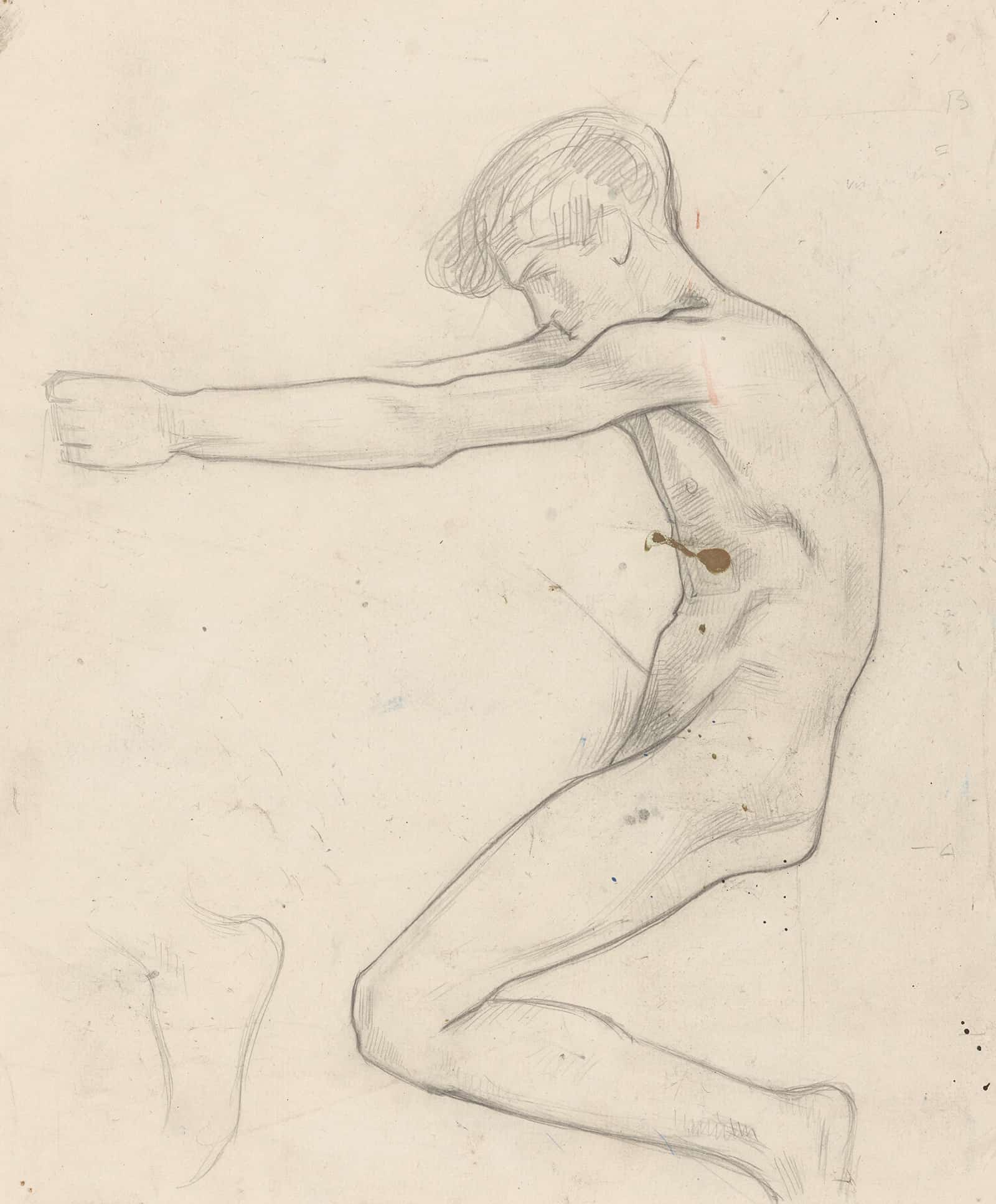 Zittende Naakte Jongen Met Naar Voren Gestrekte Armen  by Richard Nicolaus Roland Holst