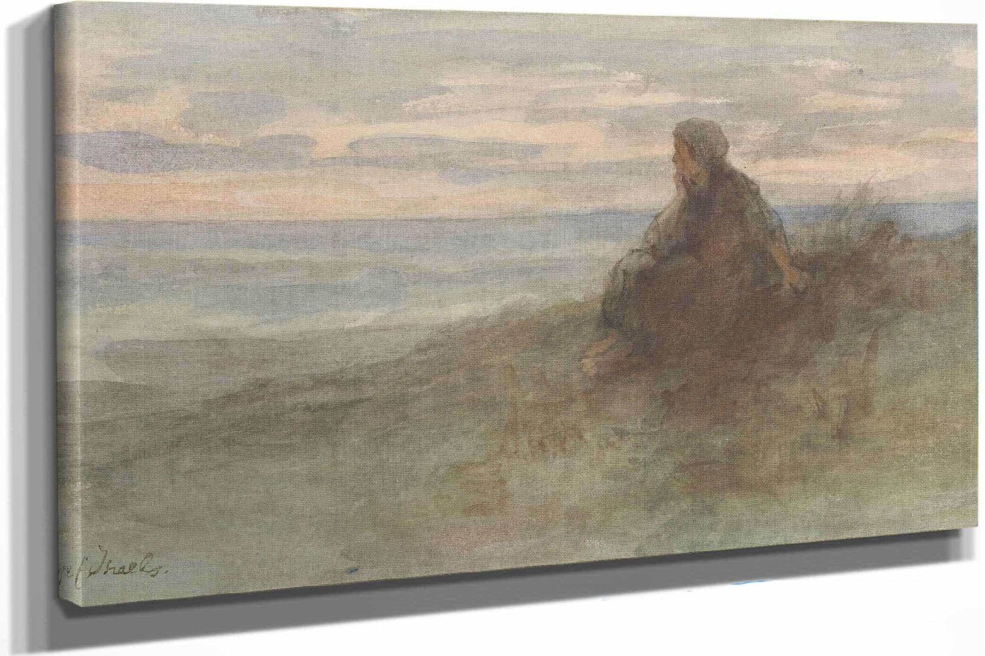 Zittende Vrouw Op Een Duin Bij Zee C by Jozef Israels