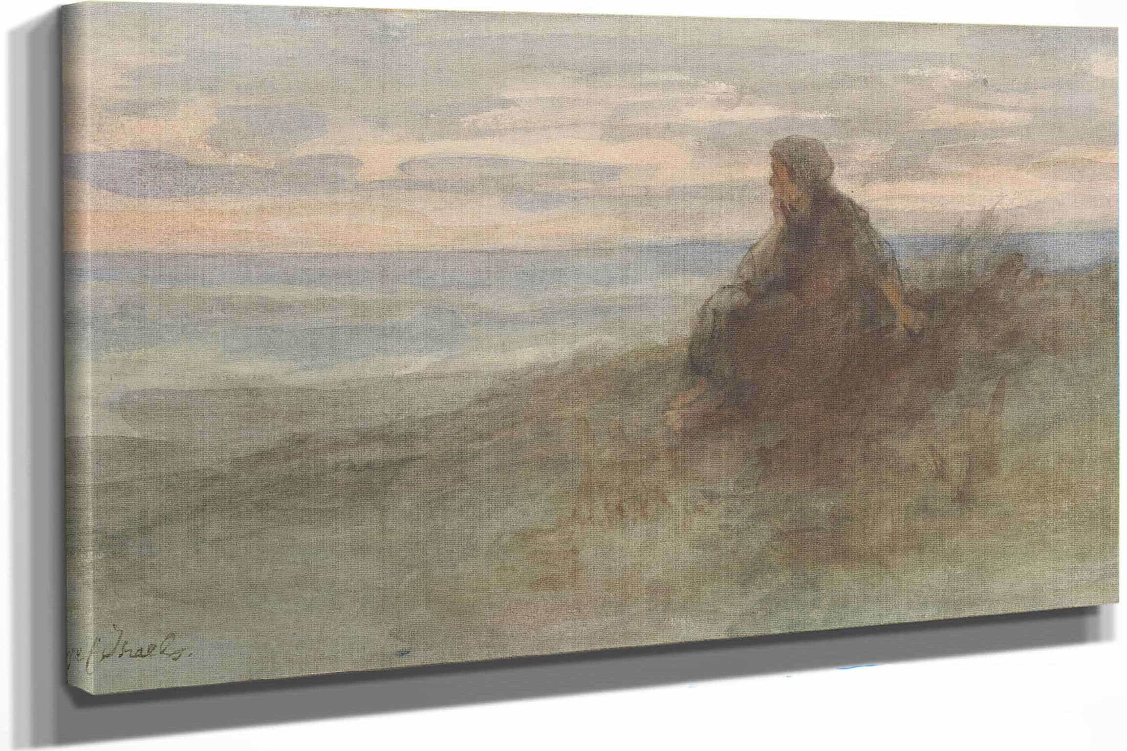 Zittende Vrouw Op Een Duin Bij Zee C by Jozef Israels