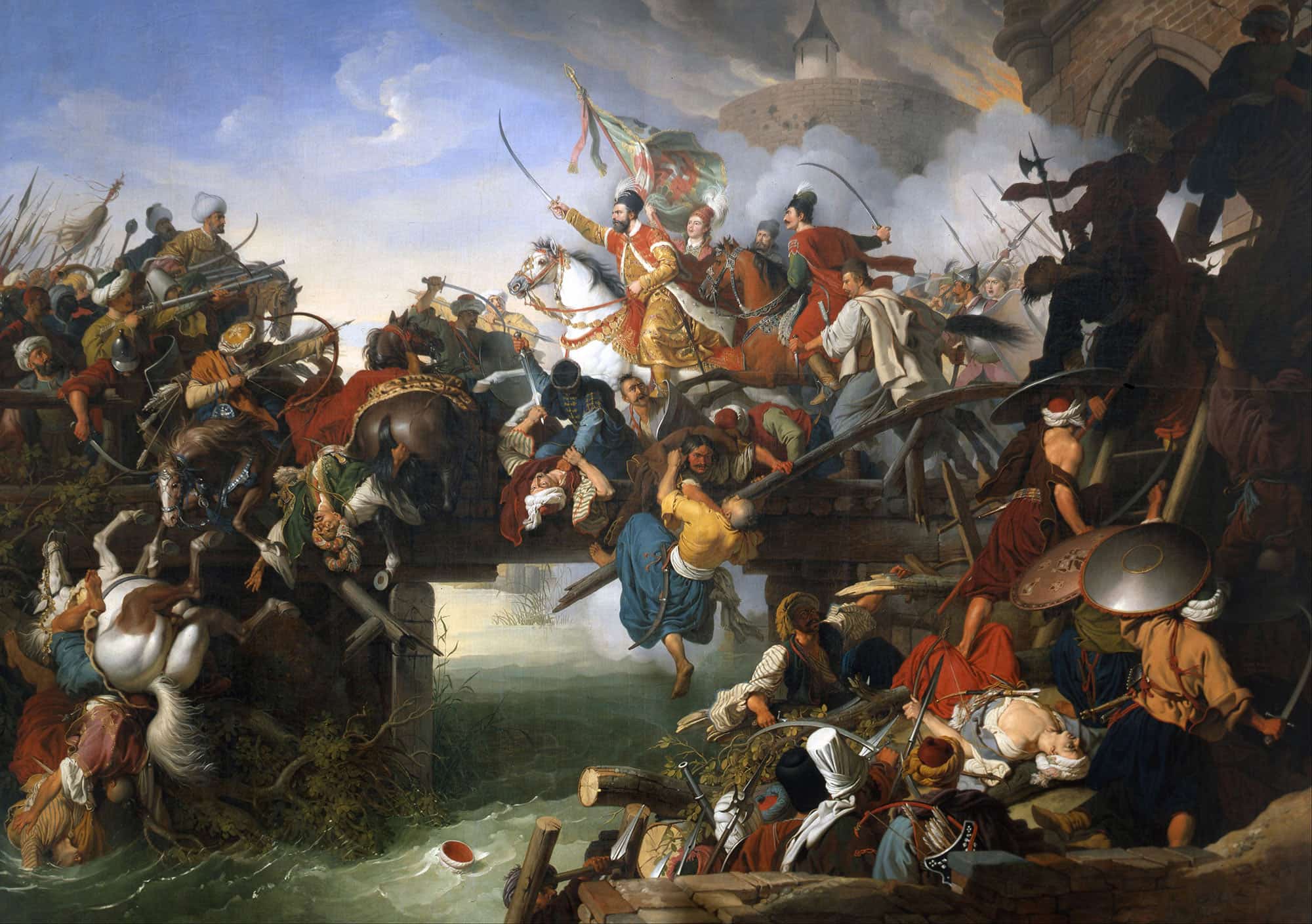Zrinyis Charge From The Fortress Of Szigetvar by Johann Peter Krafft