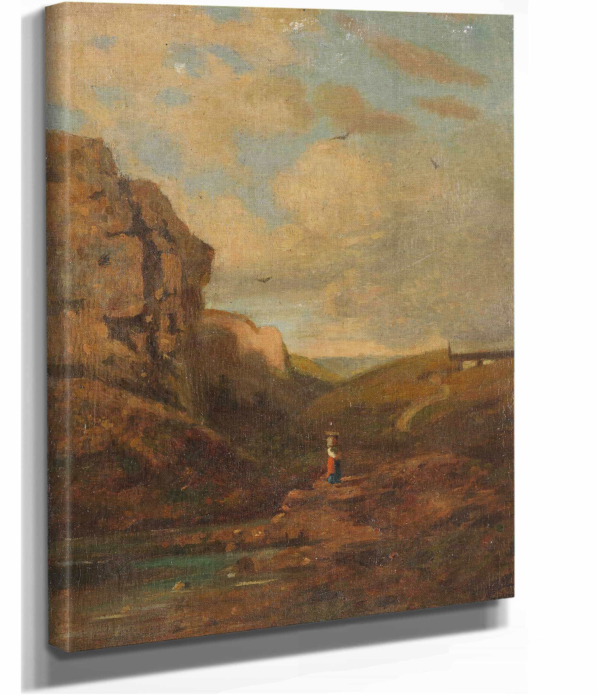 Zugeschrieben Kleine Landschaft Mit Sennerin by Carl Spitzweg