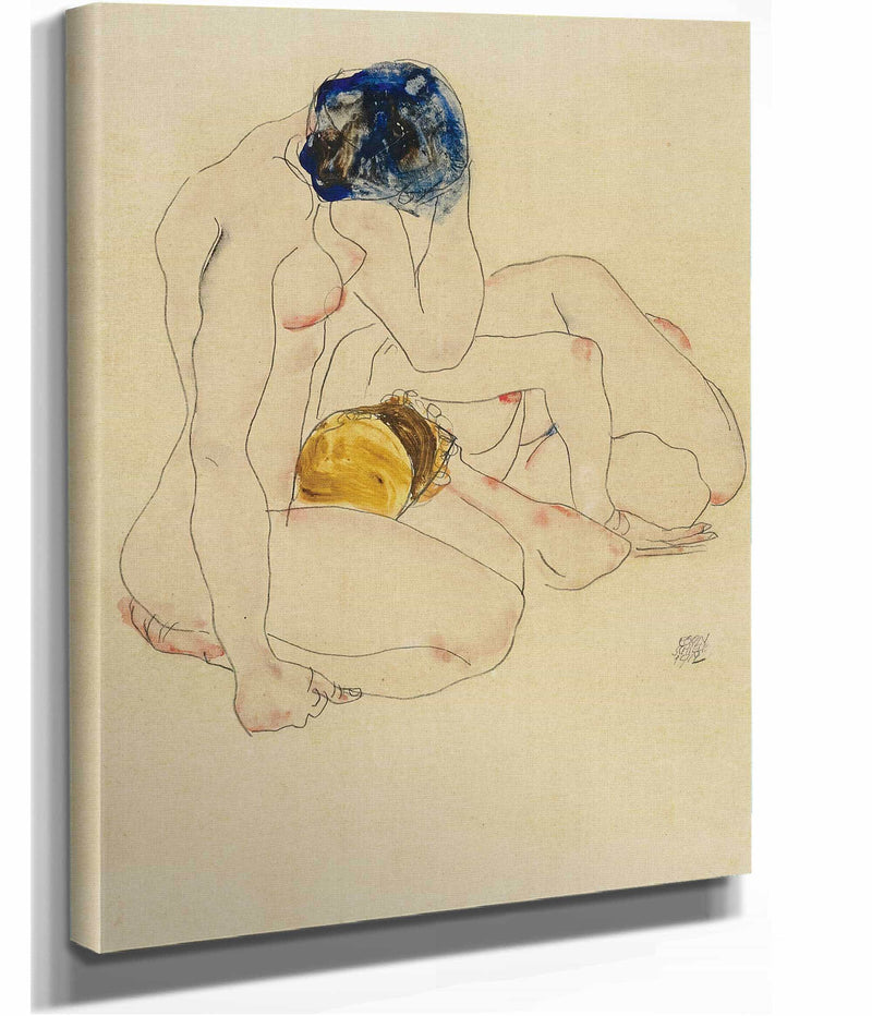 Zwei Freundinnen Two Friends by Egon Schiele