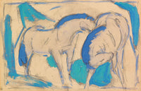Zwei Pferde Blaugrun by Franz Marc