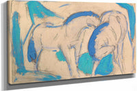 Zwei Pferde Blaugrun by Franz Marc