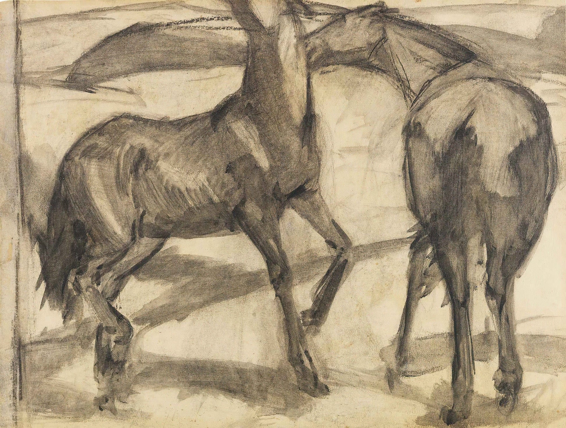 Zwei Pferde by Franz Marc