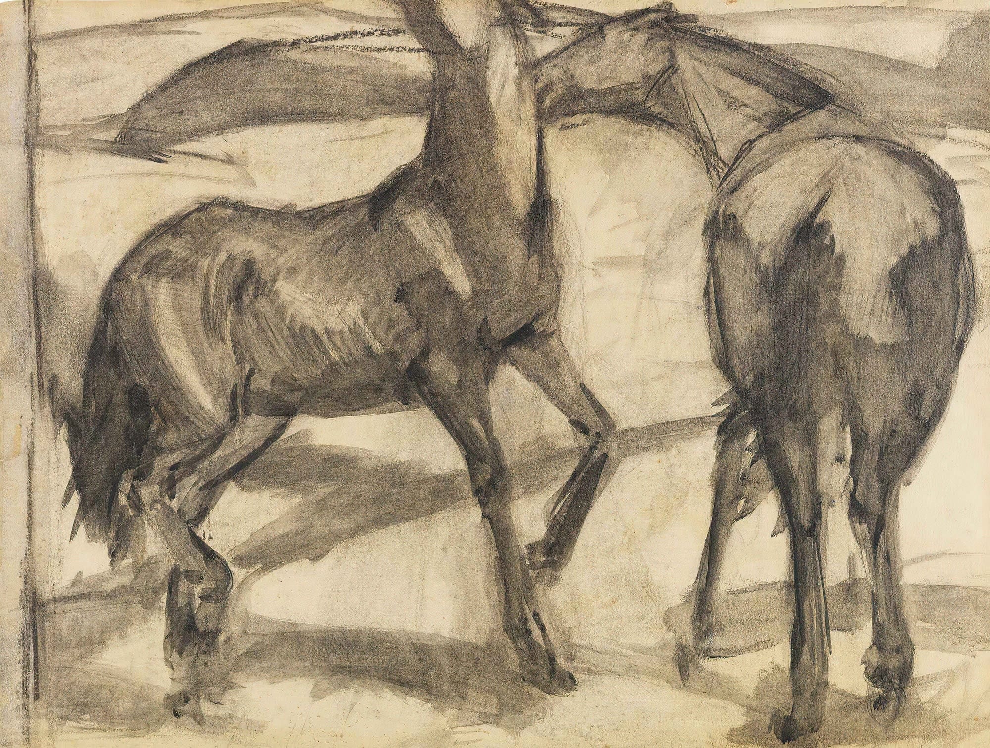 Zwei Pferde by Franz Marc