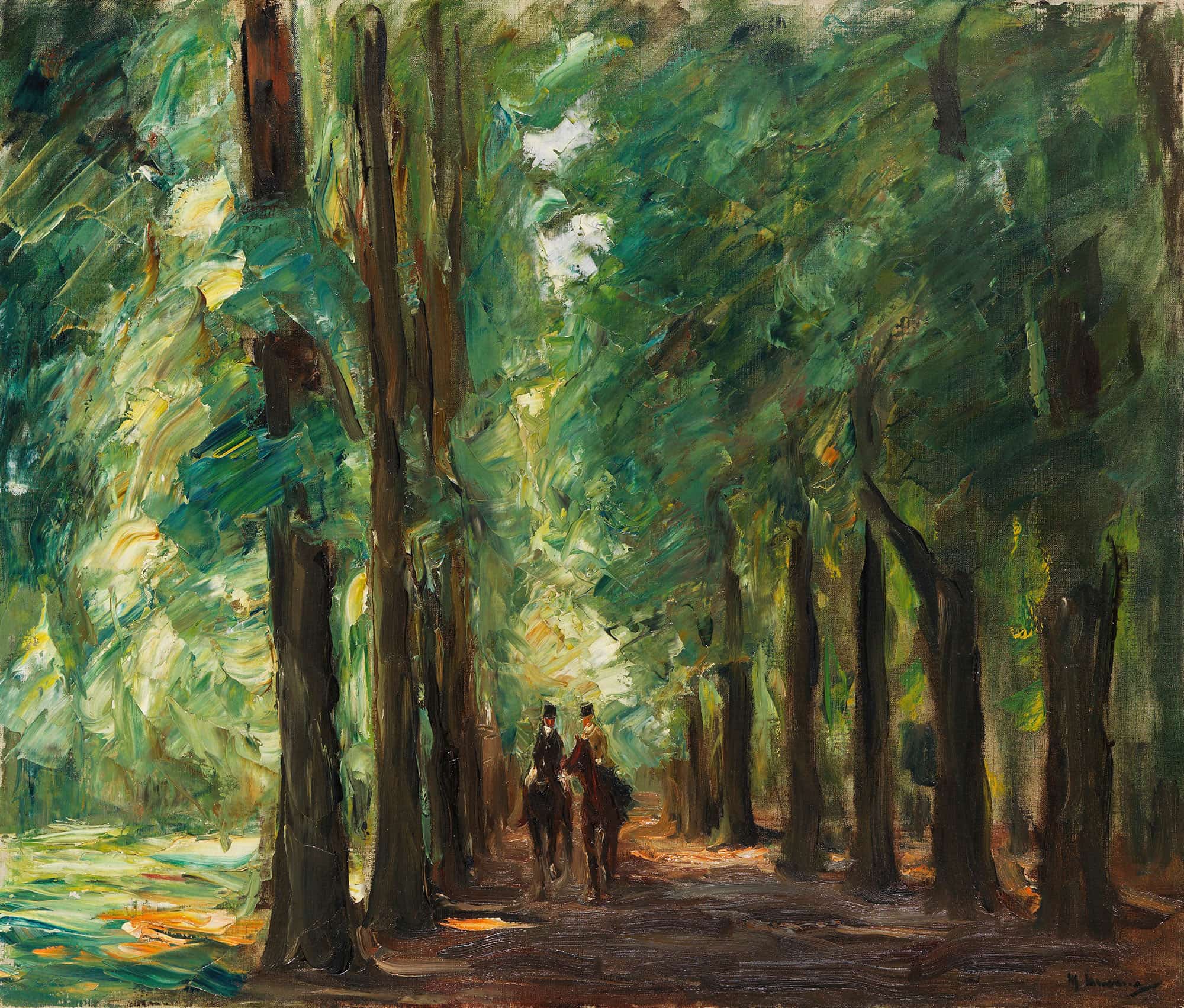 Zwei Reiter In Der Allee Bei Sakrow by Max Liebermann