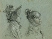 Zwei Weibliche Studien Zu Ruckkehr Des Kaisers Franz Aus Pressburg Before by Johann Peter Krafft