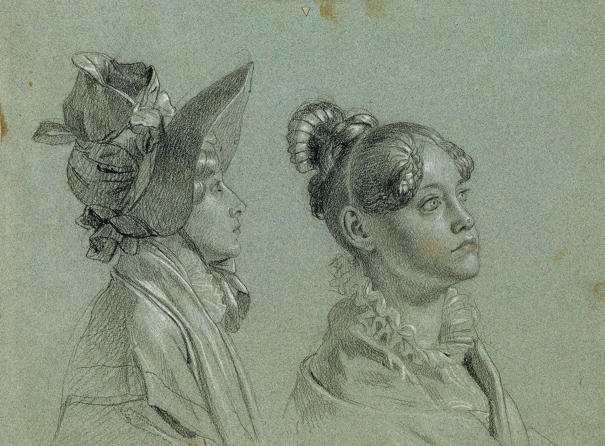 Zwei Weibliche Studien Zu Ruckkehr Des Kaisers Franz Aus Pressburg Before by Johann Peter Krafft